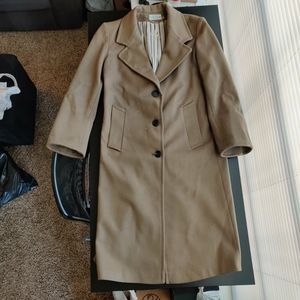 Vintage Beige Wool Coat - Petite